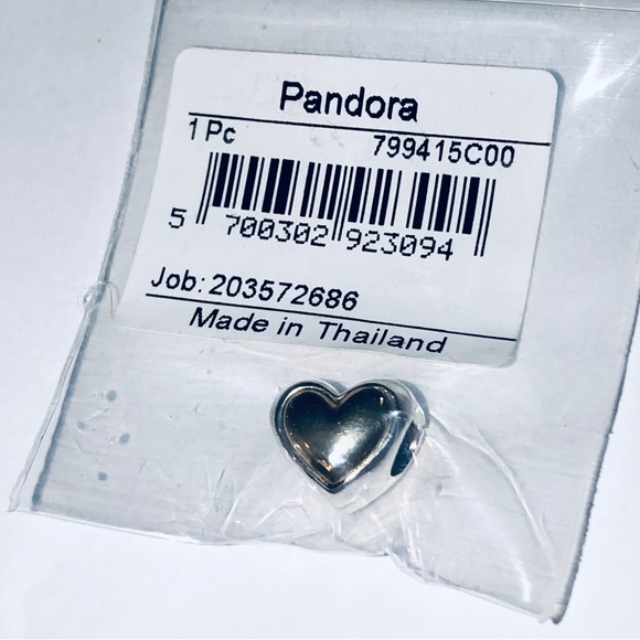 Retired Pandora 14k Gold Domed Golden Heart Charm - Picture 9 of 12